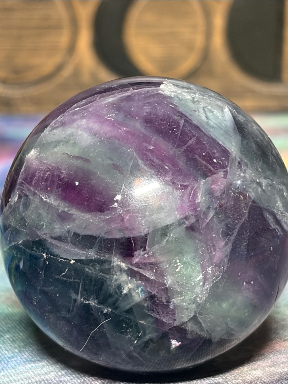 Fluorite crystal sphere